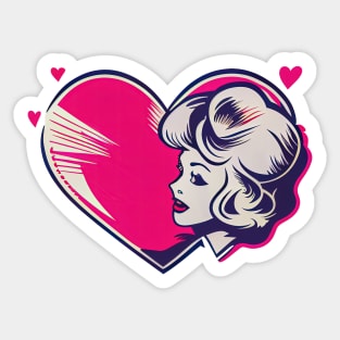 Retro 70s Hearts for Valentine's Day Love Sticker